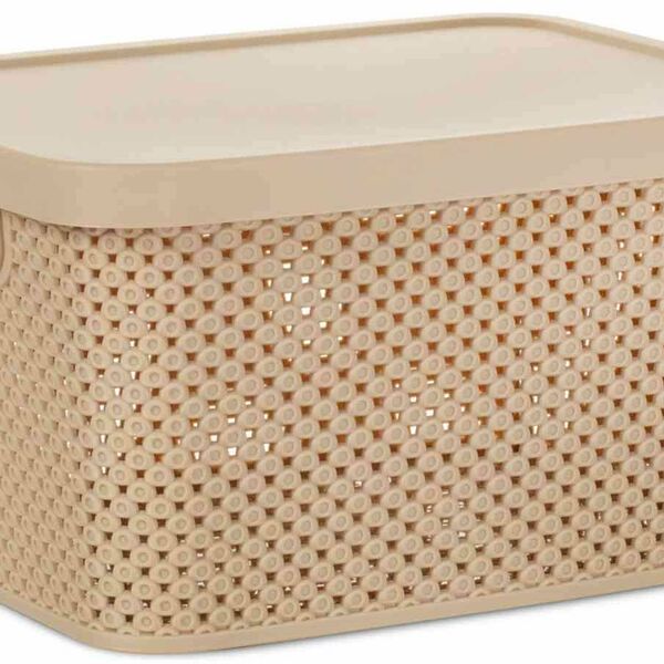 Ящик Attribute Diamond с крышкой цвет: латте, 7 л