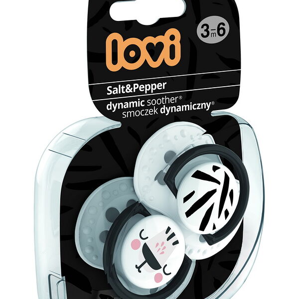 Пустышка силиконовая динамическая Salt&Pepper 3-6 мес 2 шт арт. 22/878 LOVI