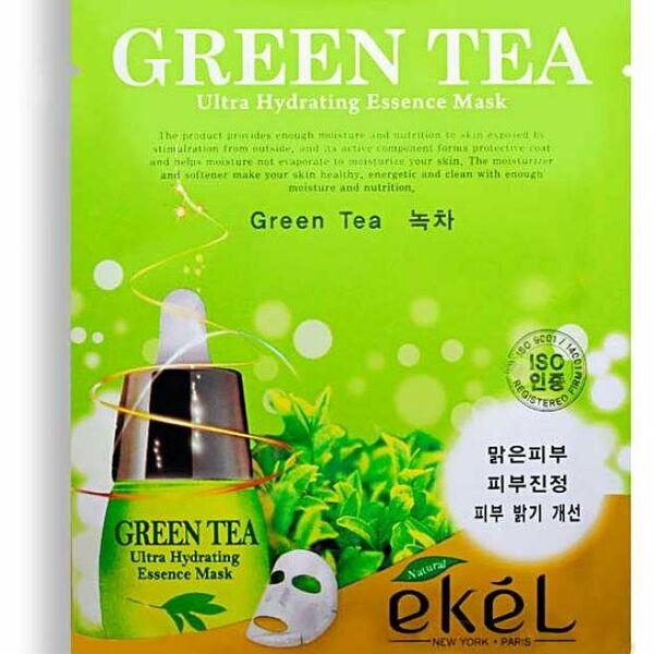 Маска для лица с экстрактом зеленого чая тканевая ТМ Ekel (Экел)