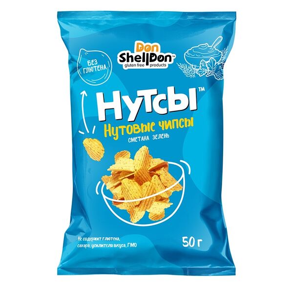 Чипсы Don Shelldon Нутсы Сметана зелень 