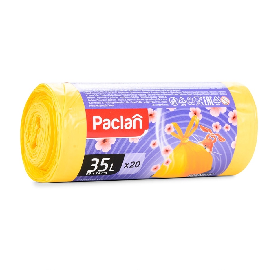 

Мешки для мусора Paclan Bunny bags Aroma 35л, 63х74 см 20 шт