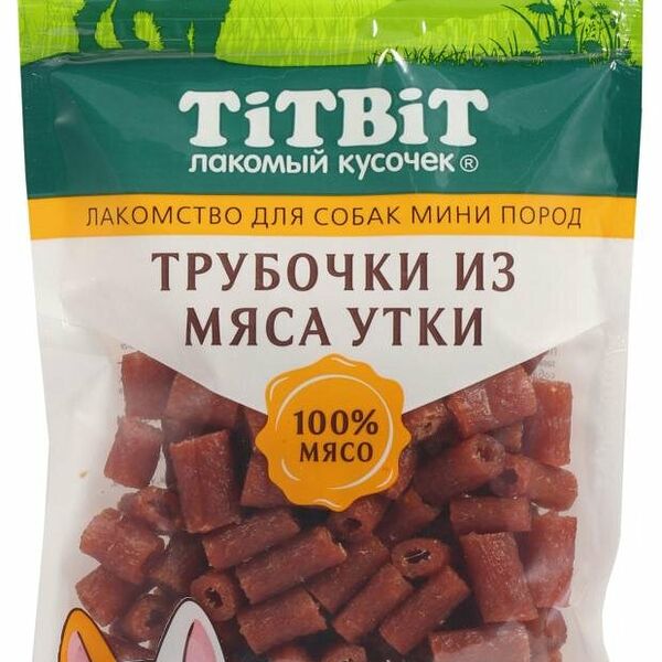Лакомство для собак TITBIT трубочки из утки