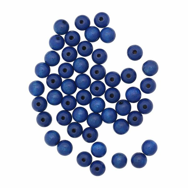 61654006 Бусины деревянные, 10мм, 47шт, голубой (Сертификат FSC)