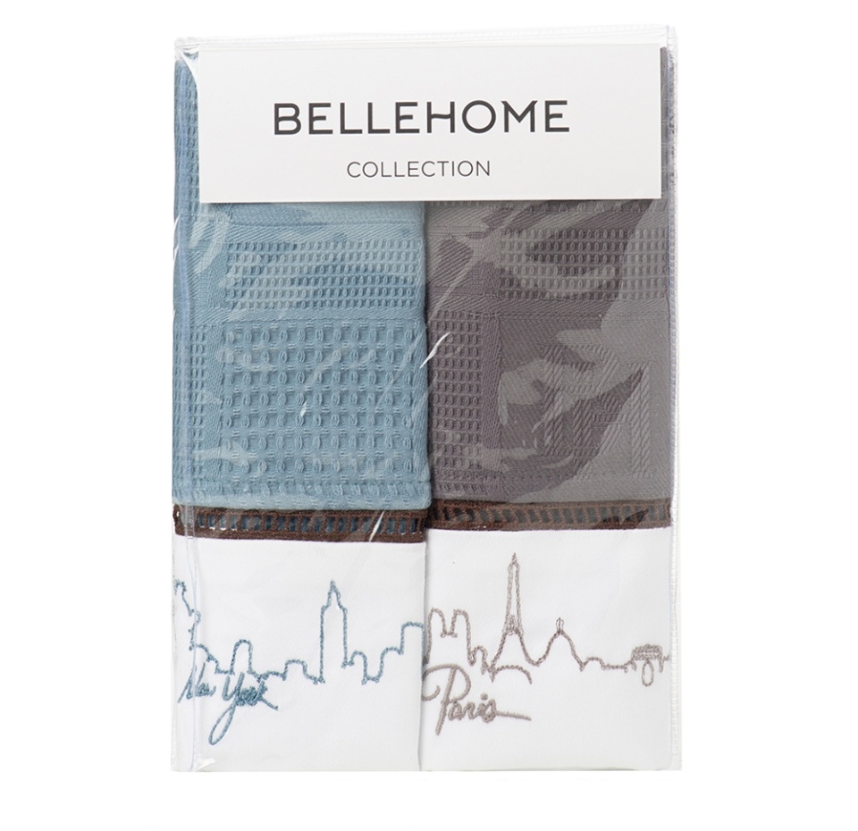 

Комплект полотенец вафельных Bellehome collection Night City хлопок Россия