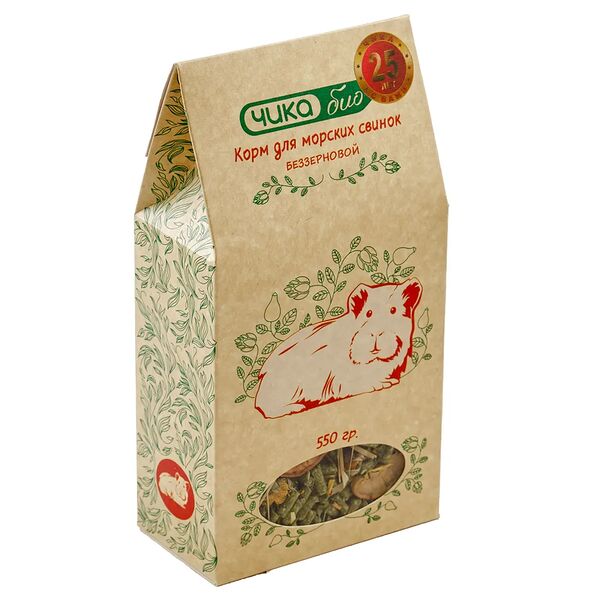 Чика Био корм беззерновой для морских свинок Злаковое ассорти