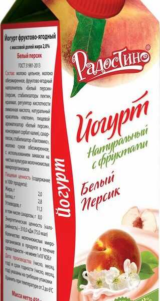 Йогурт Радостино Белый персик 2% 450г