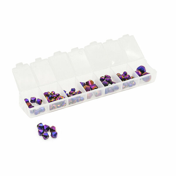 Набор стеклянных бусин 'Вечерний фиолетовый', 100+/-2 шт, Astra&Craft