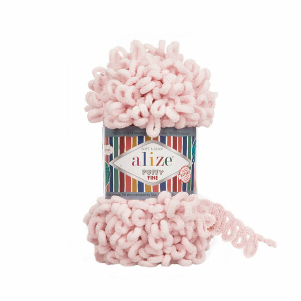 Пряжа Alize 'Puffy Fine' 100г 14м (100% микрополиэстер)(639 кристально-розовый)