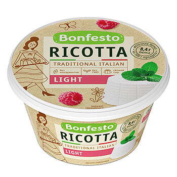 Сыр мягкий Bonfesto Ricotta Light 40% БЗМЖ