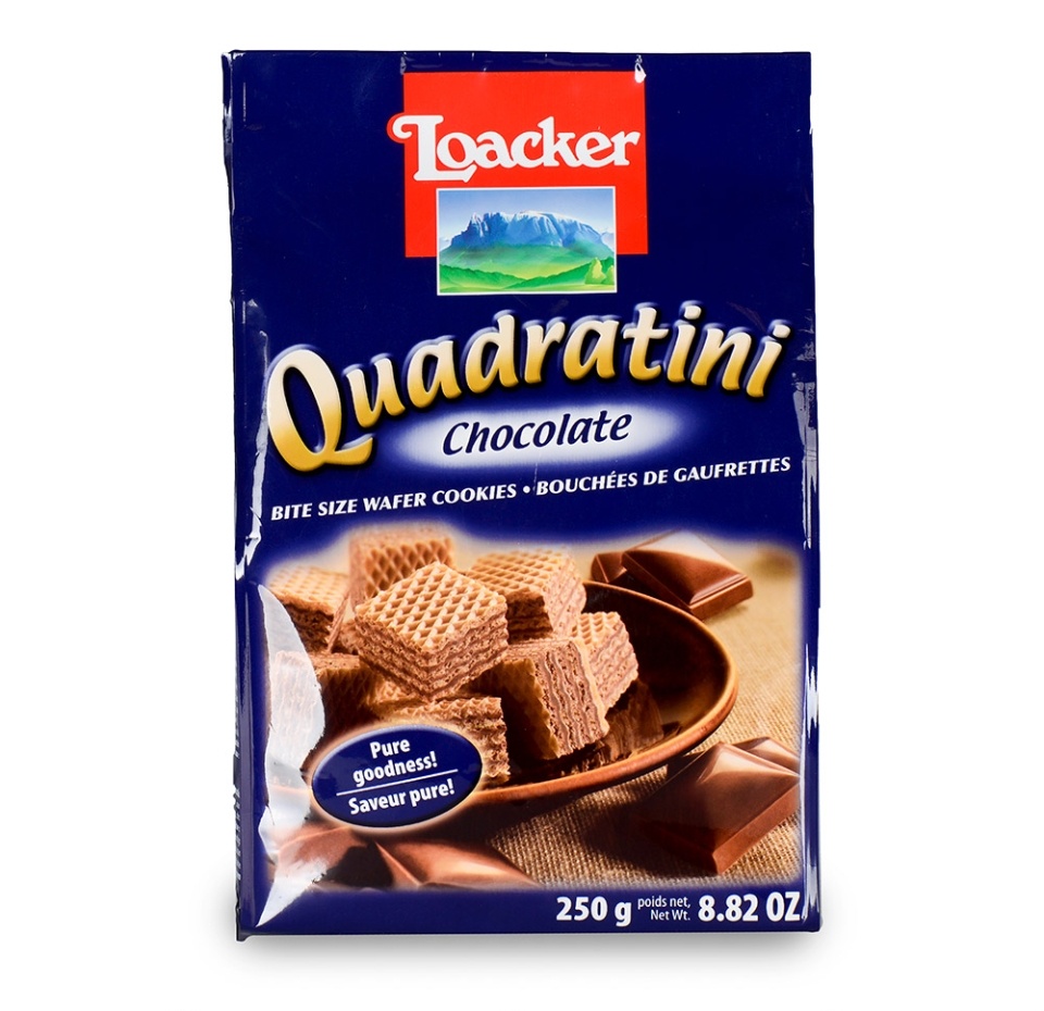 

Вафли Loacker Квадратини с шоколадом 250 г