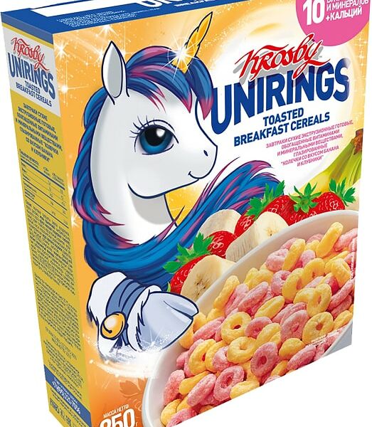 Завтрак Krosby Колечки со вкусом банана и клубники 250г