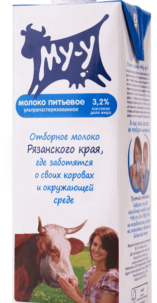 Молоко питьевое Му-у ультрапастеризованное 3,2%, 925мл