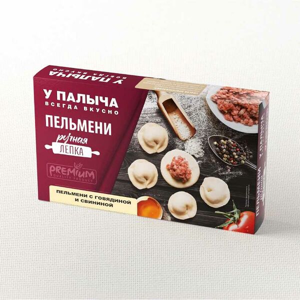 Пельмени с говядиной и свининой ручной лепки 450 г