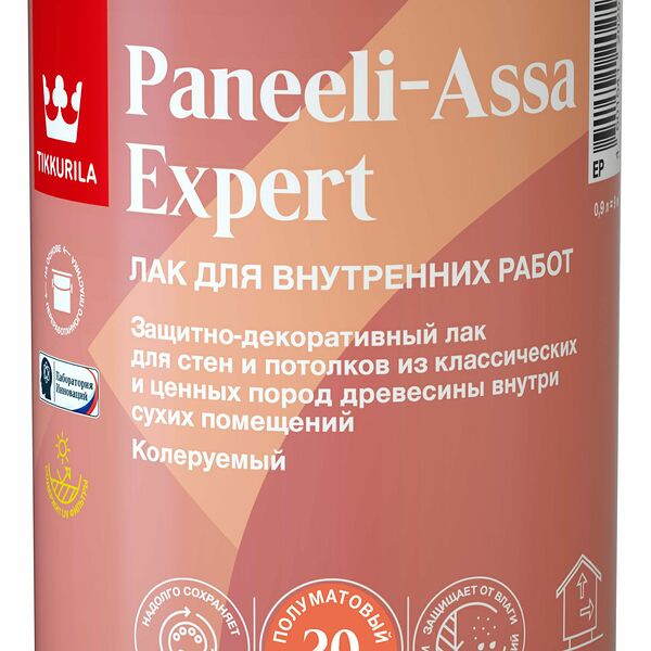 Лак интерьерный Tikkurila/Tikkivala PANEELI-ASSA EXPERT EP полуматовый 0,9 л