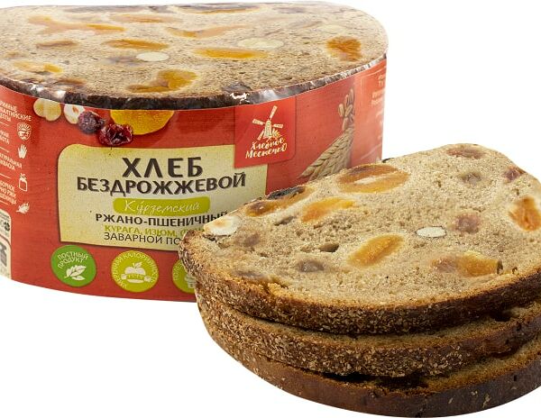 Хлеб Хлебное местечко Курземский ржано-пшеничный с курагой изюмом и фундуком нарезка 270г