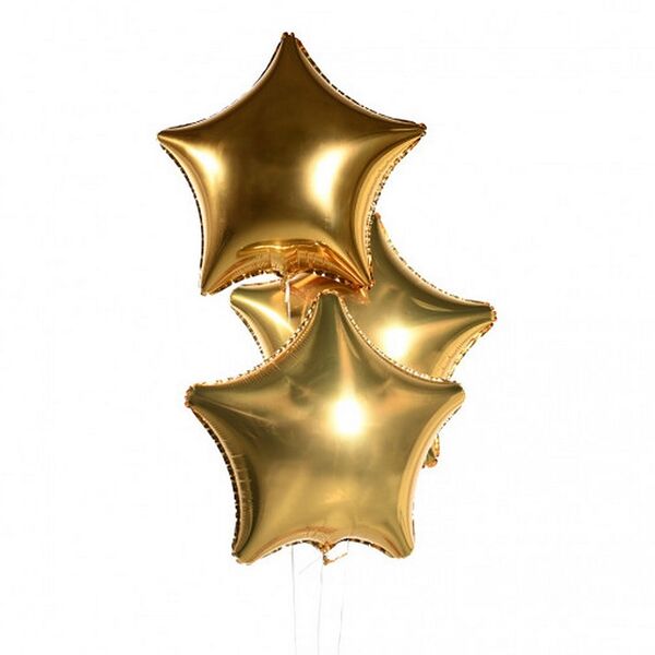 Воздушные шары Звезды (золото) 3 шт.