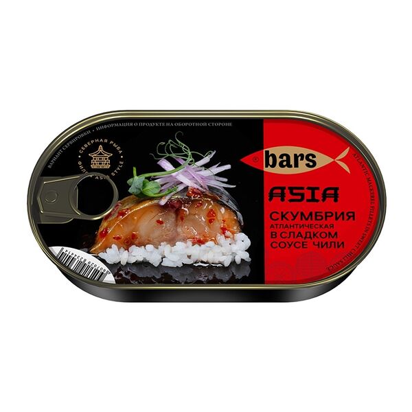 Скумбрия Барс атлантическая филе в сладком соусе Чили 175 г