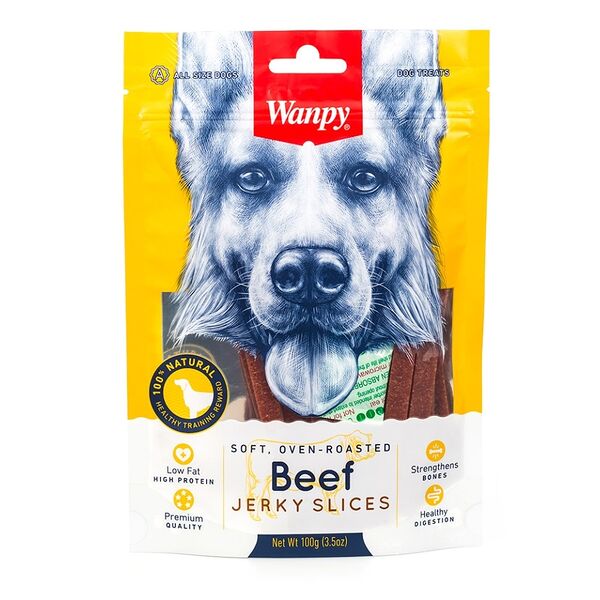 Жевательная соломка для собак Wanpy из вяленой говядины 100 г