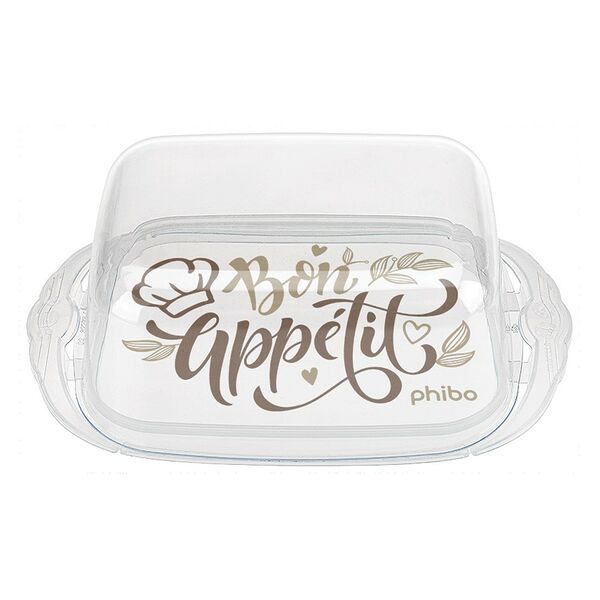 Масленка с декором, 18,9 х 11 х 6,9 см, пластик