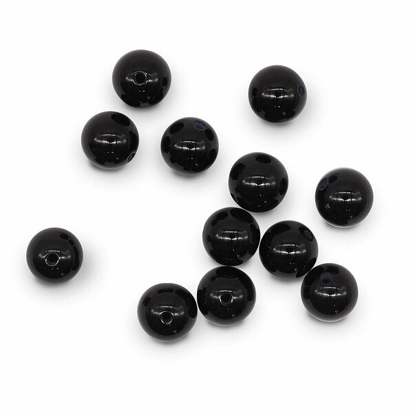 4AR301 Бусины черный агат 8мм, 12шт/упак, Astra&Craft