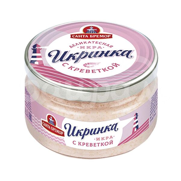 Икра Санта Бремор 160гр Икринка с Креветкой Деликатесная ст/б