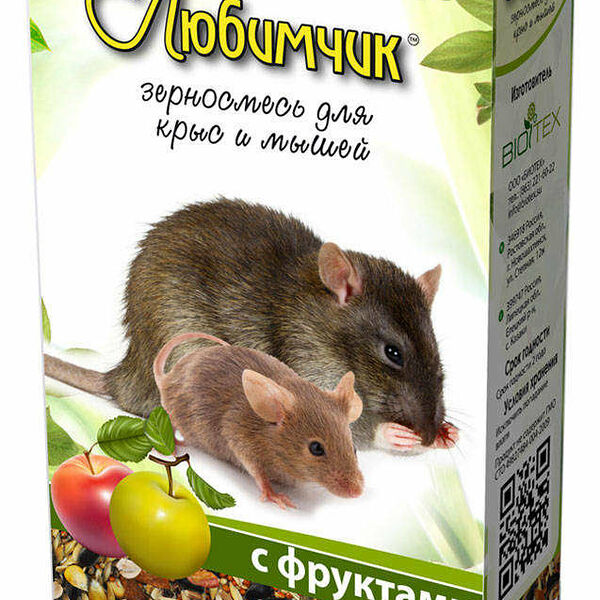 Корм для грызунов зерносмесь с фруктами ТМ Любимчик