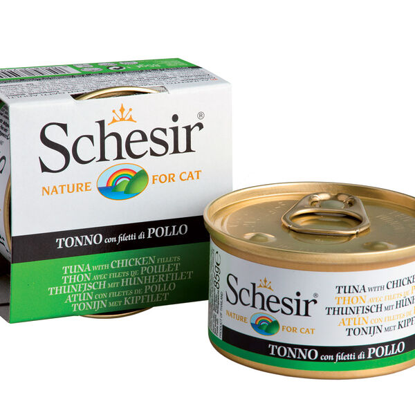 Влажный корм Schesir для кошек, тунец с цыплёнком, 85г