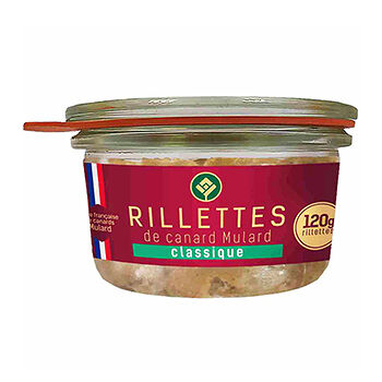 Консервы из мяса уток Rillettes de canard classique паштет мясной стер ст/б 120г