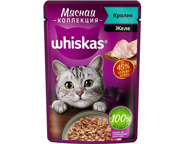 Корм для кошек Whiskas Мясная коллекция Кролик в желе