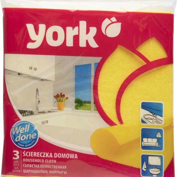 Салфетки хозяйственные York, 3 шт. цвета в ассортименте
