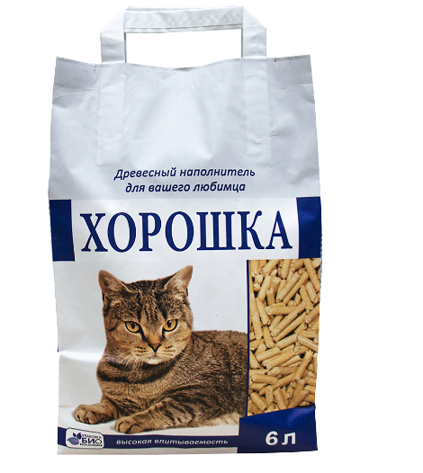 Наполнитель для кошачьего туалета ХОРОШКА древесный 6 л