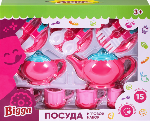 

Игровой набор BIGGA Посуда 15 предметов, Арт. RU000029