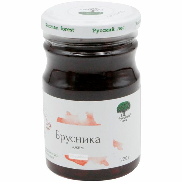 Джем РУССКИЙ ЛЕС Брусничный Премиум, без добавления сахара
