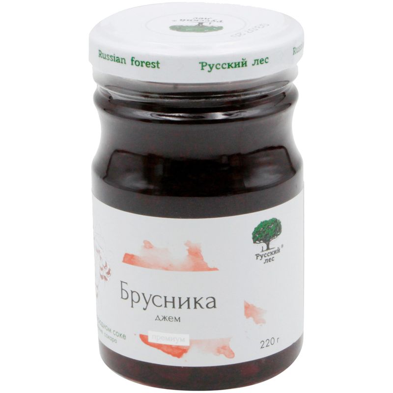 

Джем Русский лес Брусничный Премиум, без добавления сахара 220 г