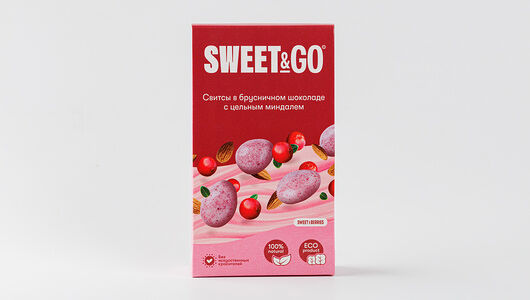 Конфеты в брусничном шоколаде с цельным миндалём, Sweet & Go