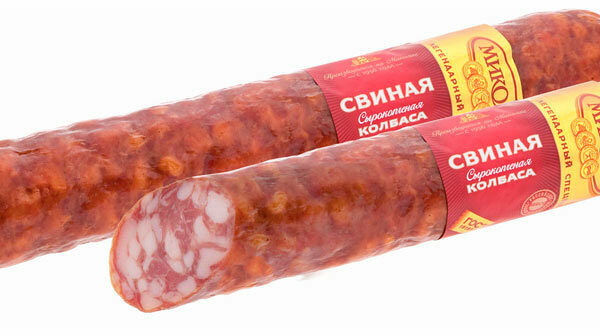 Сырокопченая колбаса Свиная ТМ Микоян