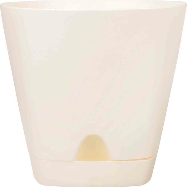 Горшок для цветов Amsterdam InGreen с прикорневым поливом, цвет: сливочный 140х140х130 мм