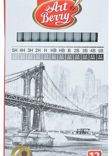 Чернографитные карандаши Art Berry (Арт Берри) 12 шт ТМ ErichKrause (ЭрихКраузе)