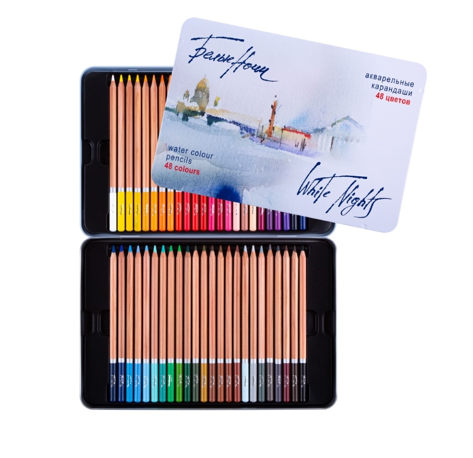 

Карандаши Белые ночи акварельные 48 цветов, в жестяном пенале, Китай