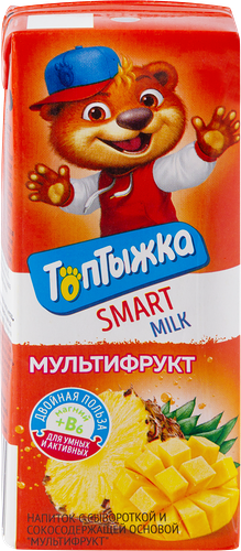 Напиток сывороточный ТОПТЫЖКА Мультифрукт сокосодержащий, без змж, 200мл