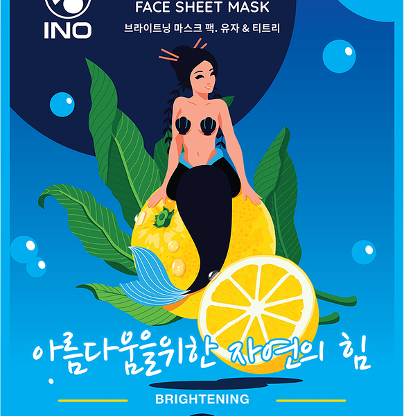 Маска тканевая INO Юдзу и чайное дерево сияние 25 мл