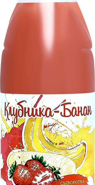 Напиток сывороточный КРИСТАЛЛ с соками клубники и банана, без змж