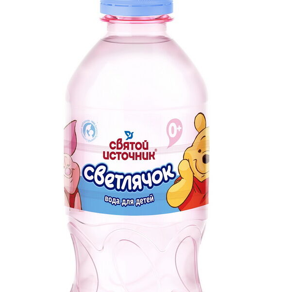 Вода питьевая для детского питания артезианская высшей категории негазированная, кондиционированная по калию и фтору 0,33 л. (Спорт крышка) Светлячок 0,33 л  ДП Святой Источник