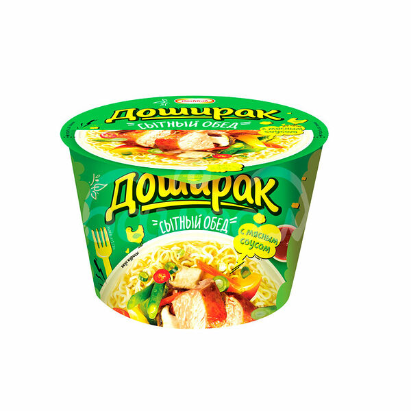 Лапша б/п Сытный Обед Доширак 110гр Вкус курицы чашка