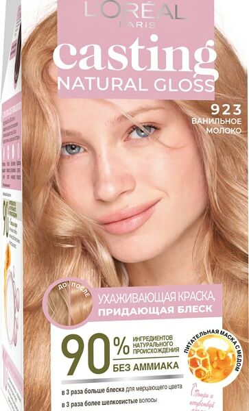Краска-уход для волос Loreal Paris Casting Natural Gloss без аммиака оттенок 923 Ванильное молоко
