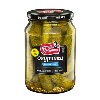 

Огурцы Фрау Марта маринованные 680 г