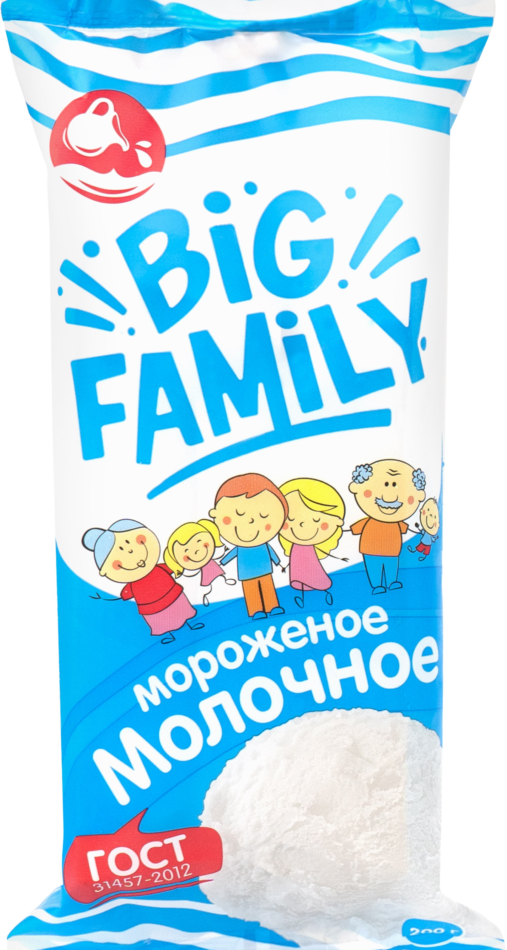 

Мороженое Белая Долина Big family молочное брикет 6% 200 г