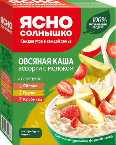 

Каша овсяная Ясно cолнышко Ассорти 6 шт х 45 г