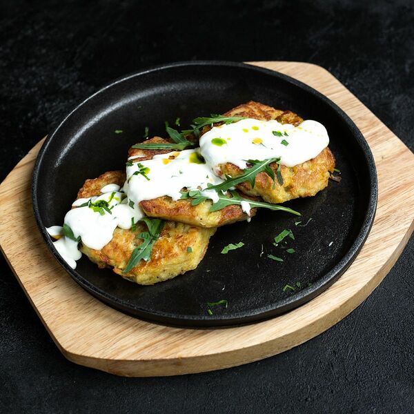 Картофельные драники и крем чиз