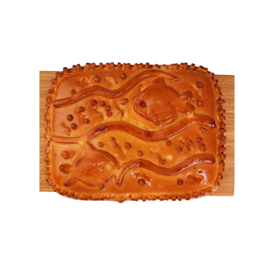 

Пирог с семгой и рисом ручной работы, малый, «Азбука Вкуса», Россия